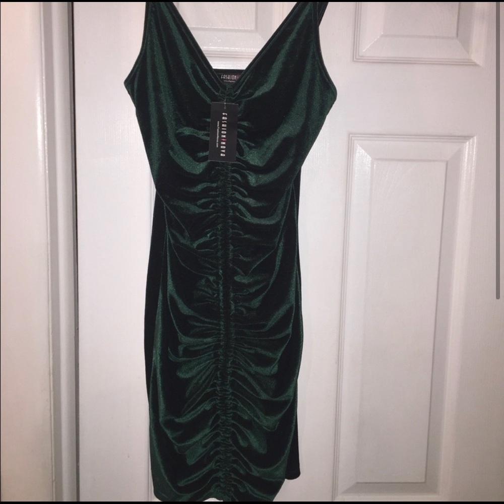Velvet green dress